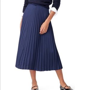 J. Crew Navy Pleated Skirt